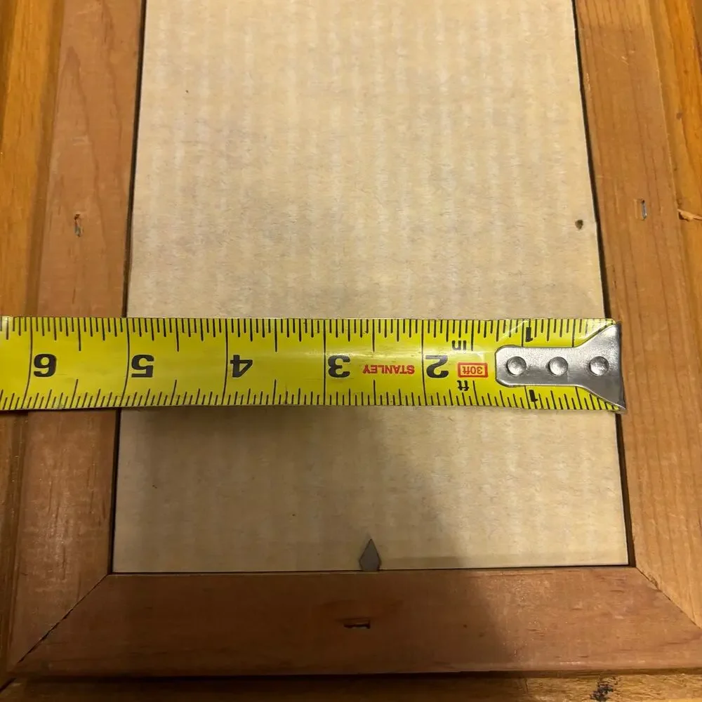 Vintage Deep Spoon Gold Tone Picture Frame w/ Linen Liner Art Wood Fits 5x7